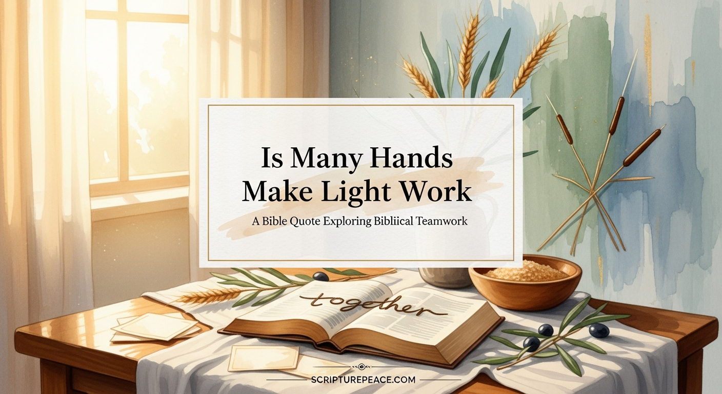 Is Many Hands Make Light Work a Bible Quote Exploring Biblical Teamwork