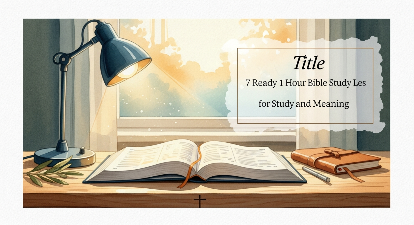7 Ready 1 Hour Bible Study Lessons Plus A Guide for Leaders